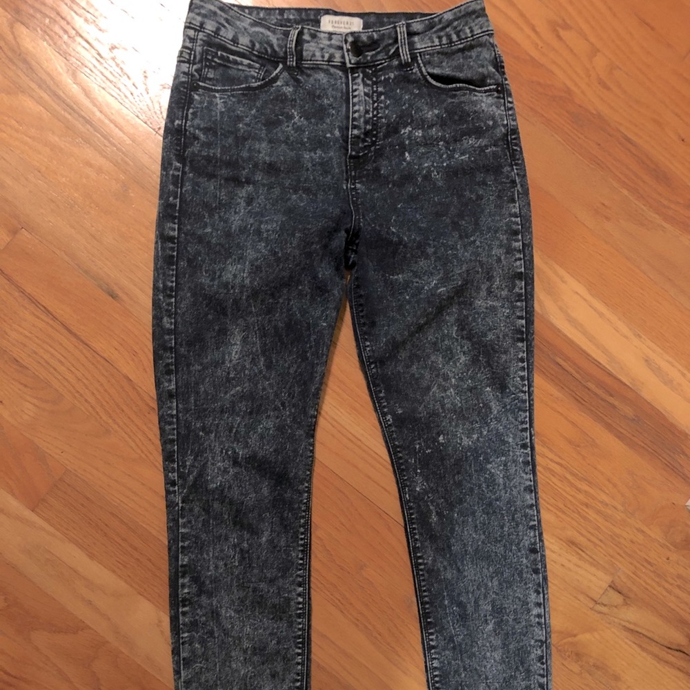 Forever 21 Women’s High Waist Acid Wash Jeans